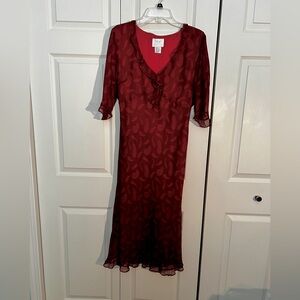Elegant Red Midi Dress